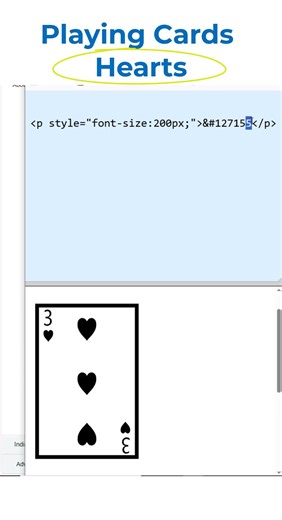 HTML playing cards hearts #html #htmltutorial #coding