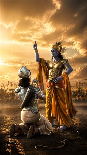श्री कृष्ण अर्जुन को युद्ध का ज्ञान देते हुवे | Krishna status #shorts #krishna #geetagyan