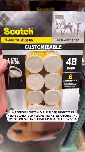 🪑Protect your floors with these two must have products at Costco! 🌟NEW Scotch™ Heavy Duty Anti-Slip Pads and Scotch™ Customizable Floor Protectors are now available in Costco clubs nationwide! 😍A must have to protect and guard your floors from scratches and scuffs! Only $12.49 each! 🛋️Scotch™ Heavy Duty Anti-Slip Pads Ideal for furniture and appliance that sit on a finished surface Superb traction – Gripping dots keeps furniture in place Self-Stick Adhesive for a strong bond 🪑Scotch™ Custom