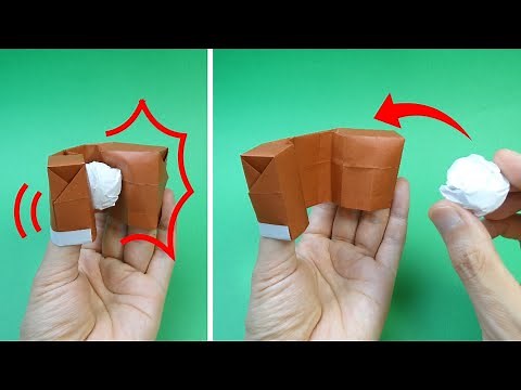 折り紙おもちゃ「つかめる！野球のグローブ」Origami Toy "Baseball Glove"