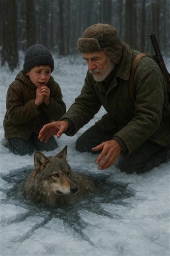 A hunter discovers a wolf trapped in the ice… What he does next will...