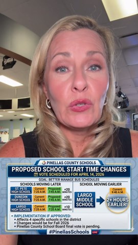 Pinellas school board voting Tuesday on changing start times for 4 schools