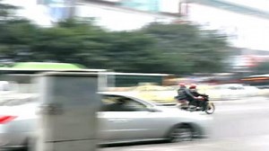 Public toilet in the shape of a camera