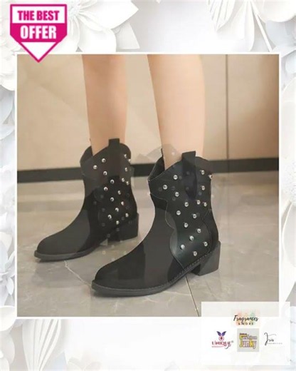 Studded Western Ankle Boots