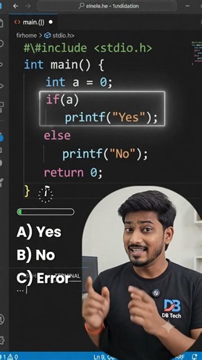 C Programming If-Else Question | 0 Means True or False? 🤯