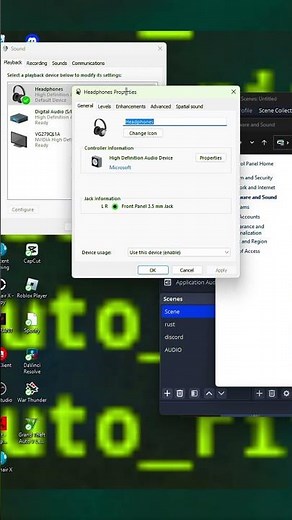 my sound settings for rust