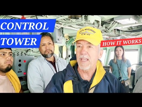HOW THE CONTROL TOWER AND THE CAPTAIN SEAT OPERATES IN THE USS MIDWAY CARRIER