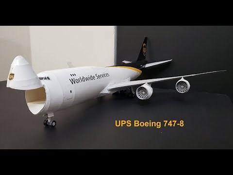 UPS 747-8 Cargo Paper Airplane Model