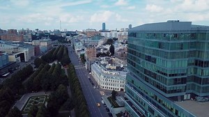 Aerial panoramic view of the center of Moscow