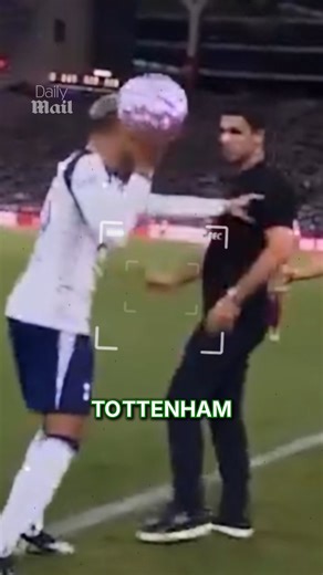 Pedro Porro SHOVES Mikel Arteta during match 😳 | Daily Mail Sport