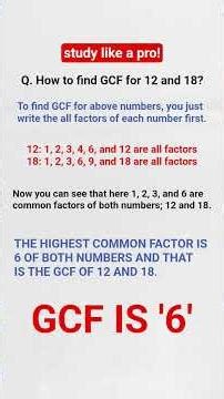 How to find GCF in Basic Maths?