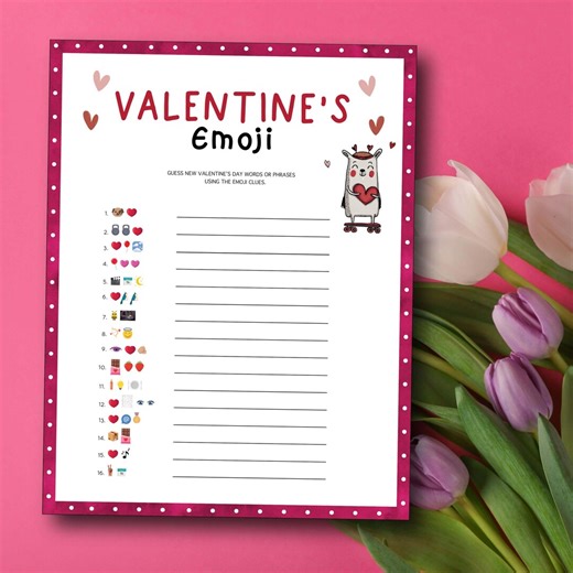 Valentine's Day Emoji Game, Printable Party Activity (PDF File) - Etsy