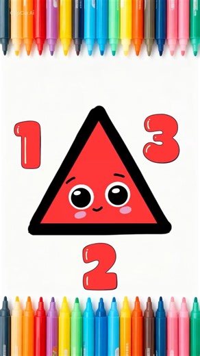Draw A Triangle Step By Step #shapesforkids #triangle #drawingforkids