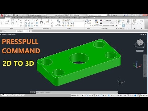 How to use Presspull command in AutoCAD 2018