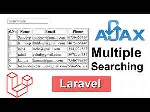 Ajax Multiple Searching From Database In Laravel In Hindi | Multiple Searching In Laravel Using Ajax