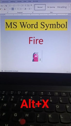 Fire Emoji Symbols Tricks Ms Word Shortcuts #trending #computer #windows #emoji
