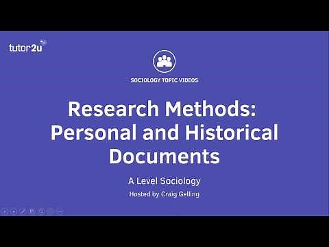 Research Methods: Personal and Historical Documents (Sociology Theory & Methods)