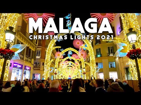 Malaga City Spain Christmas Lights 2021 Christmas Holiday Destination Costa del Sol | Andalucía [4K]