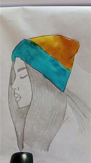 HOW TO DRAW A BEAUTIFUL GIRL WITH CAP DRAWING #shorts