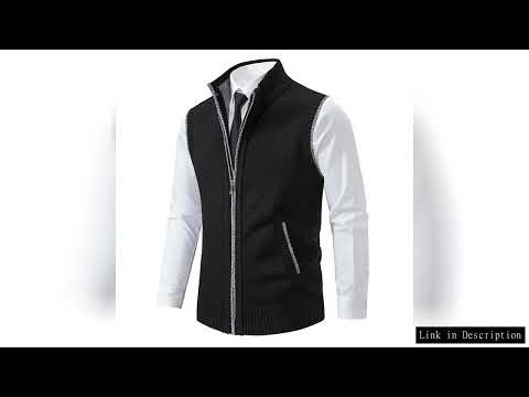 Autumn Winter Knit Vests Men Stand Collar Solid Color Knitted Sleeveless Sweatercoat Man Zipper Vest