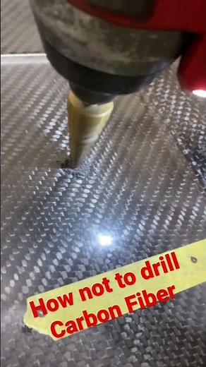 How not to drill into Carbon fiber #carbonfiber #car #automobile