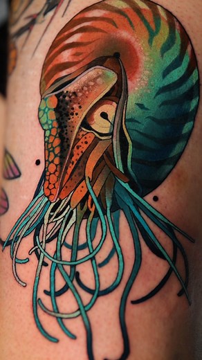 Dive deep into color and detail 🌊✨ This stunning NeoTraditional nautilus tattoo by @jeanpaulmaratt perfectly blends vivid gradients and organic flow, a true underwater masterpiece. Jean Paul specializes in NeoTraditional realism, merging striking color palettes with intricate illustrative depth. Want your own custom masterpiece? Visit www.westsidetattoo.net to book your session today and explore more incredible work on his profile! #WestSideTattoo #JeanPaulMarratt #NeoTraditionalTattoo #TattooA
