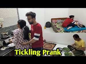 Tickling prank on wife in front of Father || Prank gone Romantic 😘|| ‪@AnnuHardik1995‬