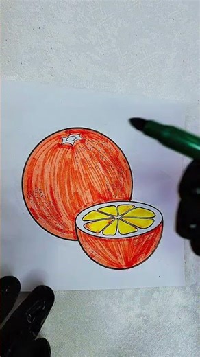 Orange Drawing 🍊✨ | Easy Art Sketch #drawing #art #orange #sketch #easy #shorts