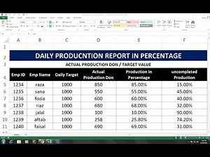 #219 How To Make Daily Production Report in Excel Hindi