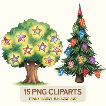 Christmas Tree Lights PNG • 15 Digital Clipart Files • Transparent Background