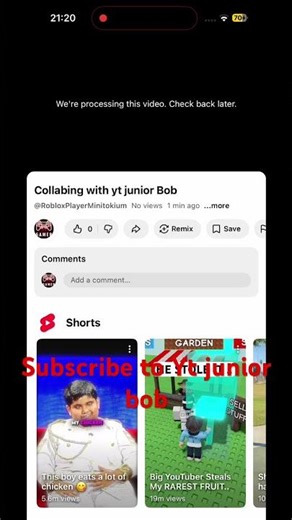 W check my vid when I collab with yt junior bob