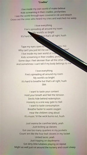 Cradle song lyrics #lyrics #music #trendingshorts #trending #viralvideo