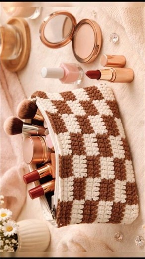 DIY Crochet Pouch for Makeup Lovers 😍 #shorts #viral #bag #trending