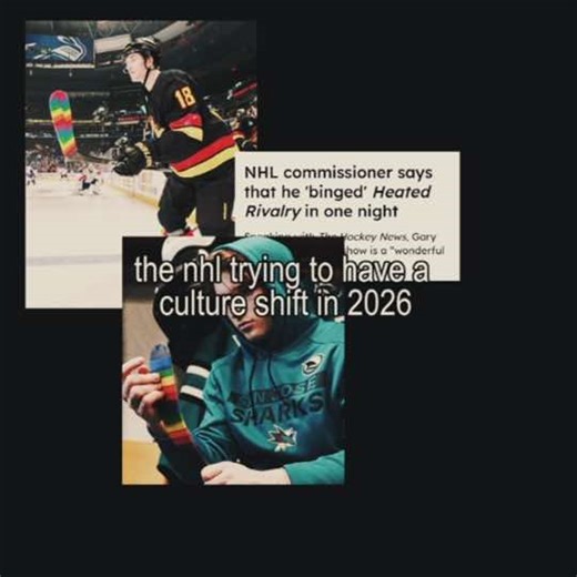 i’m totally aware brad marchand was not the first to say this but i think people forget because he’s such a pest on the ice😭 whether it’s sincere or not, a lot of nhl teams and players are trying change public perception about their community. and it’s clear that it’s because of the traction that heated rivalry has gained this edit is more about boston bruin marchand bc idk what’s going over there in florida — #bradmarchand #heatedrivalry #nhl #pridetape #nhledit