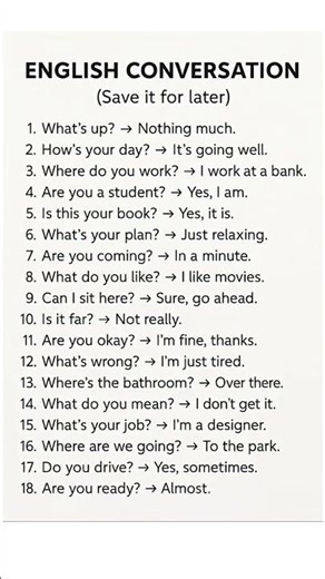 18 Daily English Conversation Lines You Must Know । Speak Fluently Like a Native! 🗣️ ✨