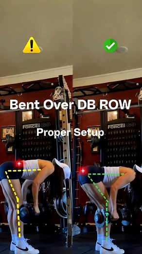 Bent over dumbbell row setup tips 🔥💪 #backday #bentoverrows | Ariel Yu
