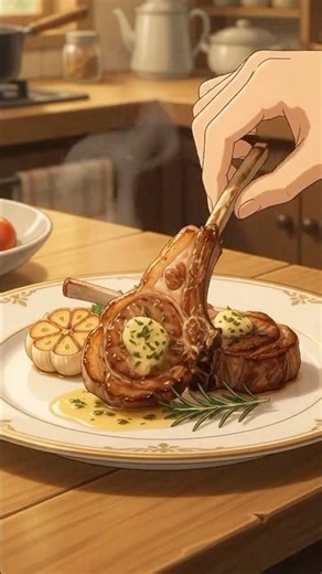 Herb-Butter Lamb Chops perfectly seared, juicy, tender, and drenched in garlic-rosemary butter. 🍗🍣