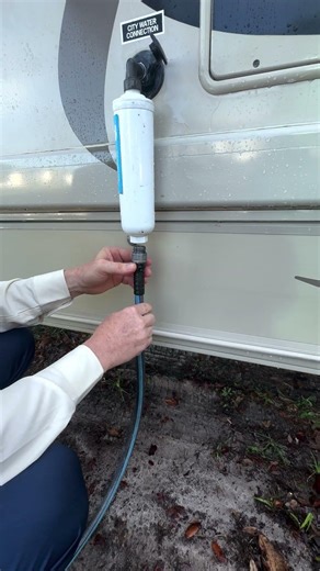 Attach Hose to Camper Water Filter Without Twisting - Spencer Colgan
