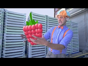 Blippi Raspberry Factory Tour | Learn Machines for Kids and FRUIT! - Videos For Kids