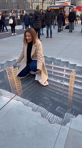 Mind-Bending 3D Street Art: Is it real or a drawing? 🧐 Street art has reached a whole new level. This hyper-realistic 3D floor mural creates a terrifying illusion of a deep construction site right in the middle of a busy walkway. Watch the hilarious moment a pedestrian realizes the "hole" is actually flat ground! Best for: Reels and art-focused groups. #3DArt #StreetArt #OpticalIllusion #Prank #FunnyReels #AmazingArt #MindBlown #TravelNYC #StreetPerformer #ChalkArt #ViralVideo #PerspectiveArt #