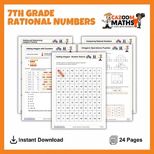 7th Grade Rational Numbers Worksheets With Answers | Printable Math Practice Sheets for Classroom & Home Learning | CCSS Aligned Math - Etsy UK