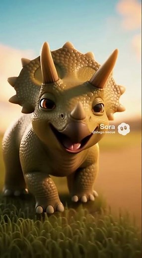 Baby Triceratops Learning to Walk | Cute Prehistoric Moment #Triceratops