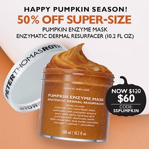 42K views · 148 reactions | Get twice as much Pumpkin Enzyme Mask for the price of one! Now only $60 for 10.2 fl oz (reg. $120). Hurry, use code SSPUMPKIN to redeem, while supplies last! | Peter Thomas Roth | Facebook