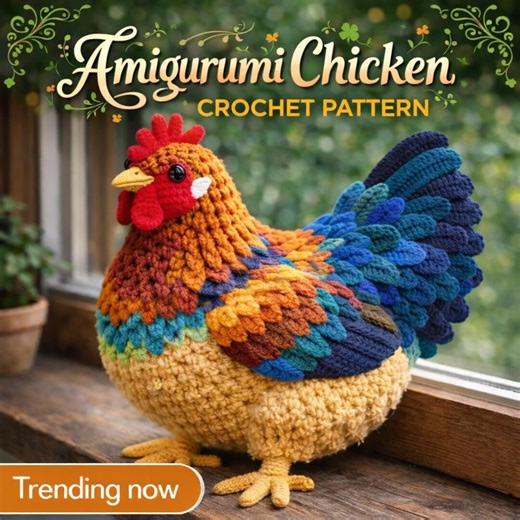 Rooster Crochet Pattern PDF, Chicken Amigurumi Pattern, Farmhouse Rooster, Realistic Bird Crochet Pattern, Country Kitchen Decor - Etsy