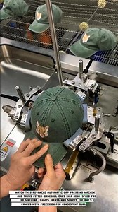 High Speed Automatic Baseball Cap Pressing Machine – Inside the Factory of Hat Production!