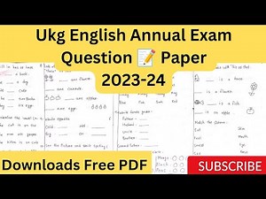 ukg english annual exam question paper 2023-24/ukg annual exam paper #exam