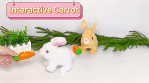 Hopping Bunny Toy, Easter Bunny Stuffed Animal Interactive Electronic Plush with Sounds and Movements, Animated Walking Wiggle Ears Twitch Nose, Easter Gifts for Kids Toddlers Boys Girls (white)