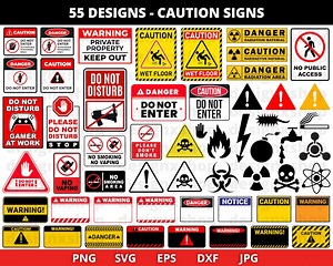 Caution Sign SVG Bundle, Caution Sign Svg, Danger Sign Clipart, Warning Sign Svg, Do Not Enter Svg, Caution Danger Svg, Cut File, Cricut - Etsy UK