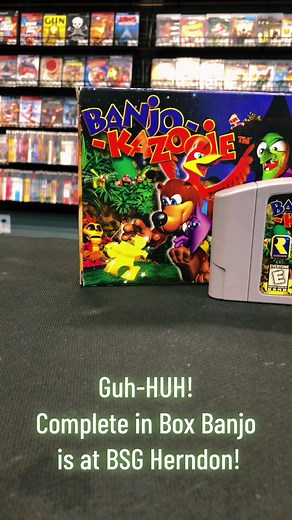 13 shares | Guh-HUH! Banjo CIB is at Herndon and Bullard! #banjokazooie #banjo #kazooie #nintendo #n64 #gamecollector #retrogaming #retrogames #rare | Blue Shell Gaming & Collectibles | Facebook