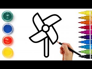 Easy Windmill Drawing for Kids 🌬️🌾 | Step by Step Tutorial